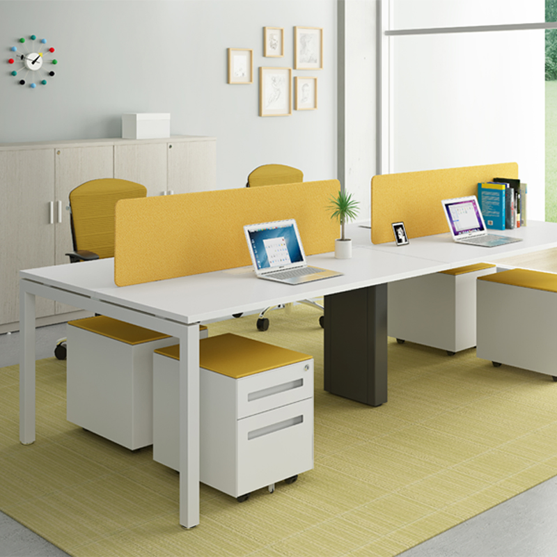 Commercial Workstation Table Metal Frame Modern 6 Person Melamine Desk Office Furniture