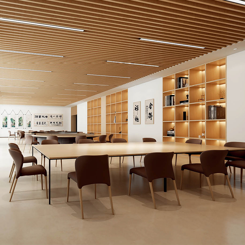 Elderly Activity Center Public Area Dining Room Tables Set Antibacterial Healthcare Hospital Wooden Furniture