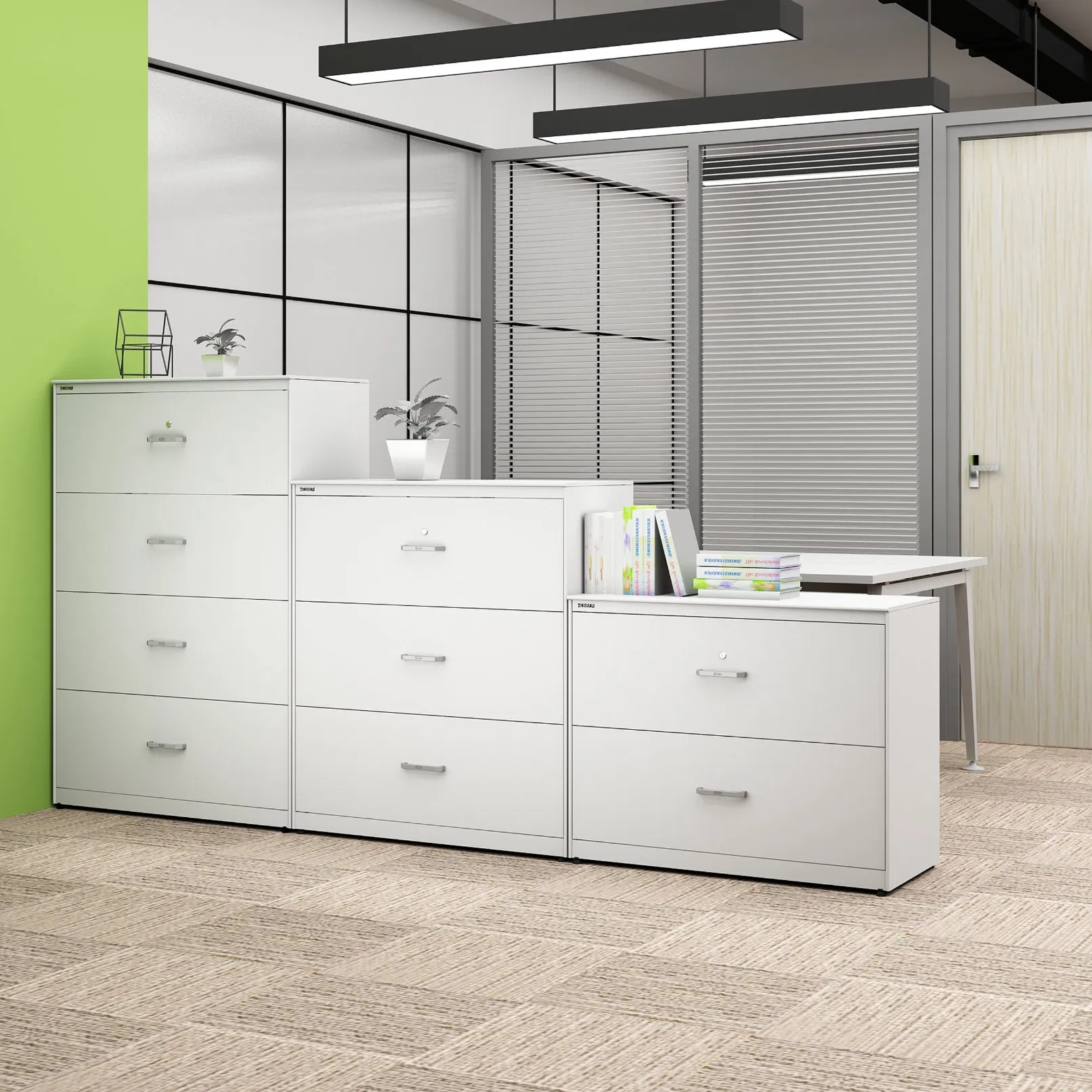 Living Room Push-Pulling Webber High Density Mobile Shelve Office Furniture