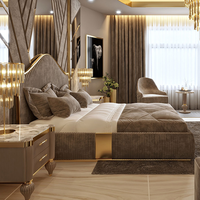 Bilido Casa One-Stop Shop Modern Hotel Bedroom Bed Set Furniture Durable Wooden Living Room Sofa Chinese Foshan Furniture Customized Hospitality Luxury