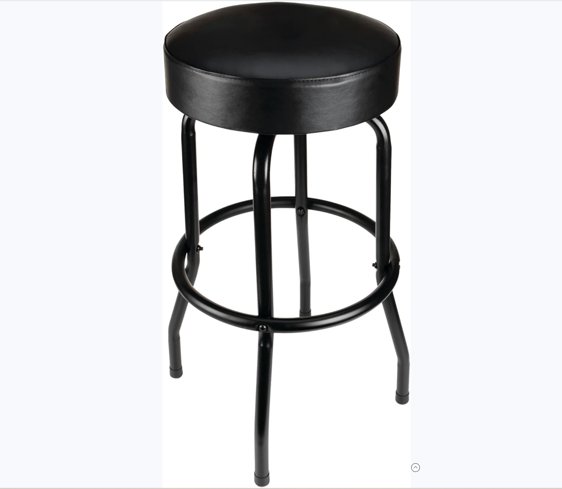 3-Piece Shop Pub Table &amp; Bar Stool Set for Game Room, Steel, Black