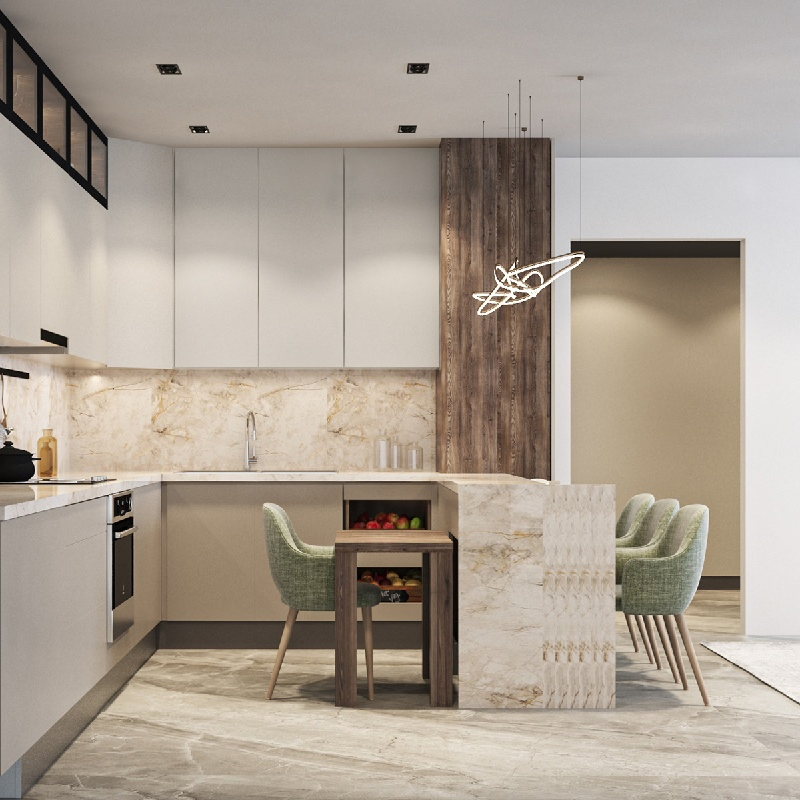 Shenzhen Customized Lacquer Kitchen Furniture with Best Sense Trademark