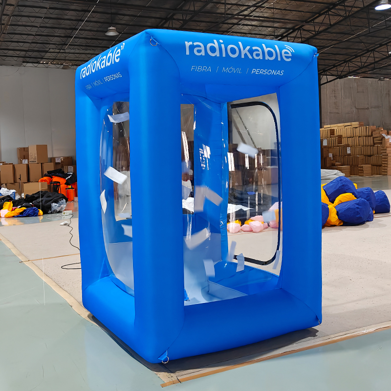 Inflatable Cash Cube Booth Money Grab Machine Inflatable Money Grabber Machine With Blower For Entertainment Playing
