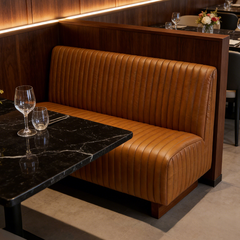 Retro Commercial Restaurant Furniture Booth Seating with Table and Chair Set for Cafe Bistro Restaurant
