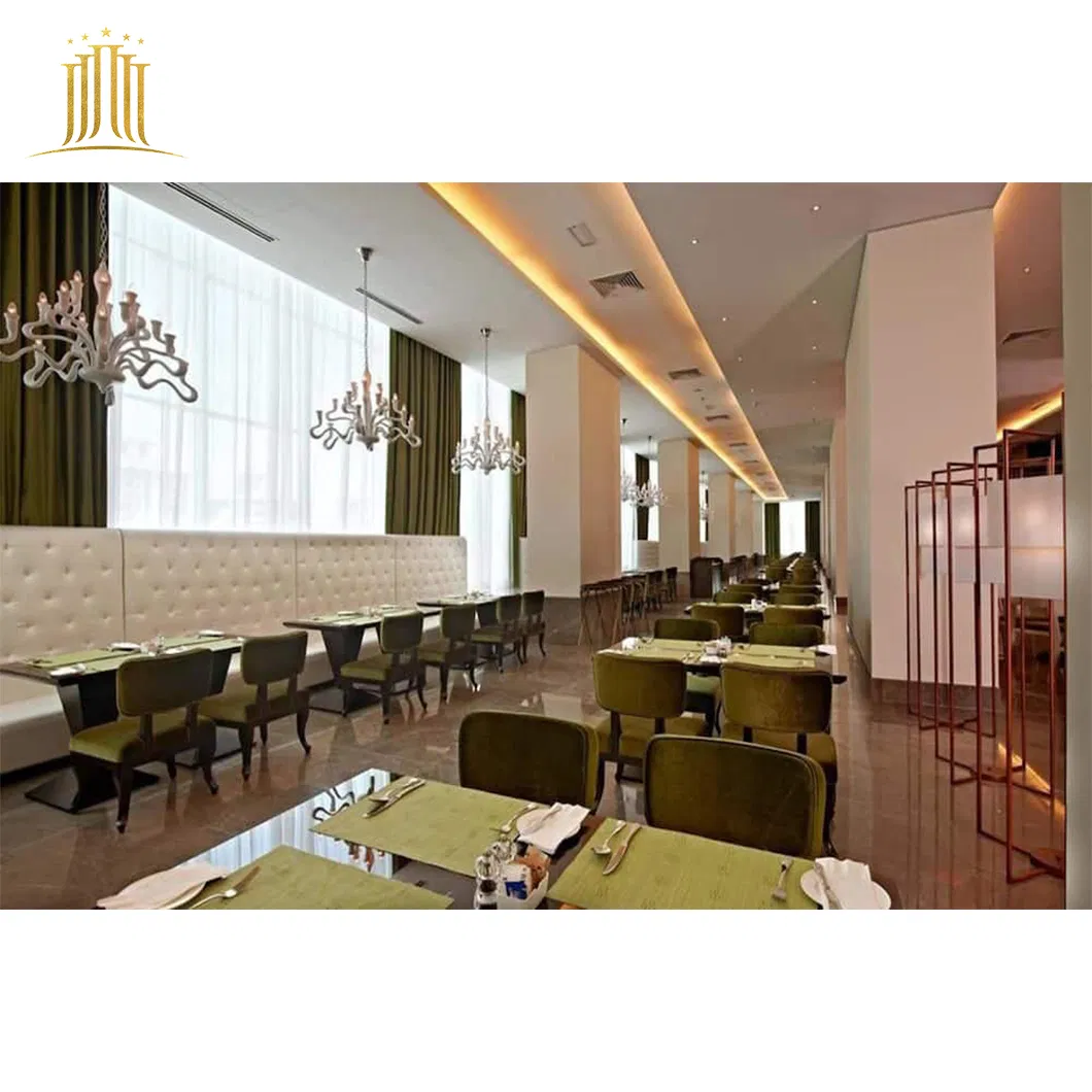 Modern Hotel Restaurant Furniture Booth Seats Cafeteria Sofa Cafe Table and Chairs Set