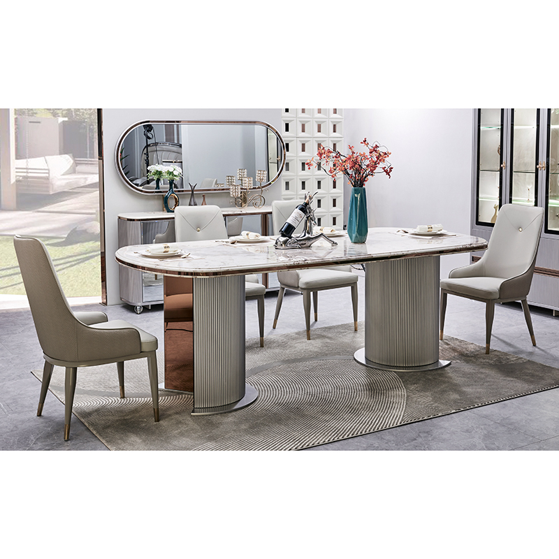 Complete Luxury Wooden Dining Table Sets 6 Seater Chairs Home Luxurious Large Wood Modern Marble Dining Room Furniture
