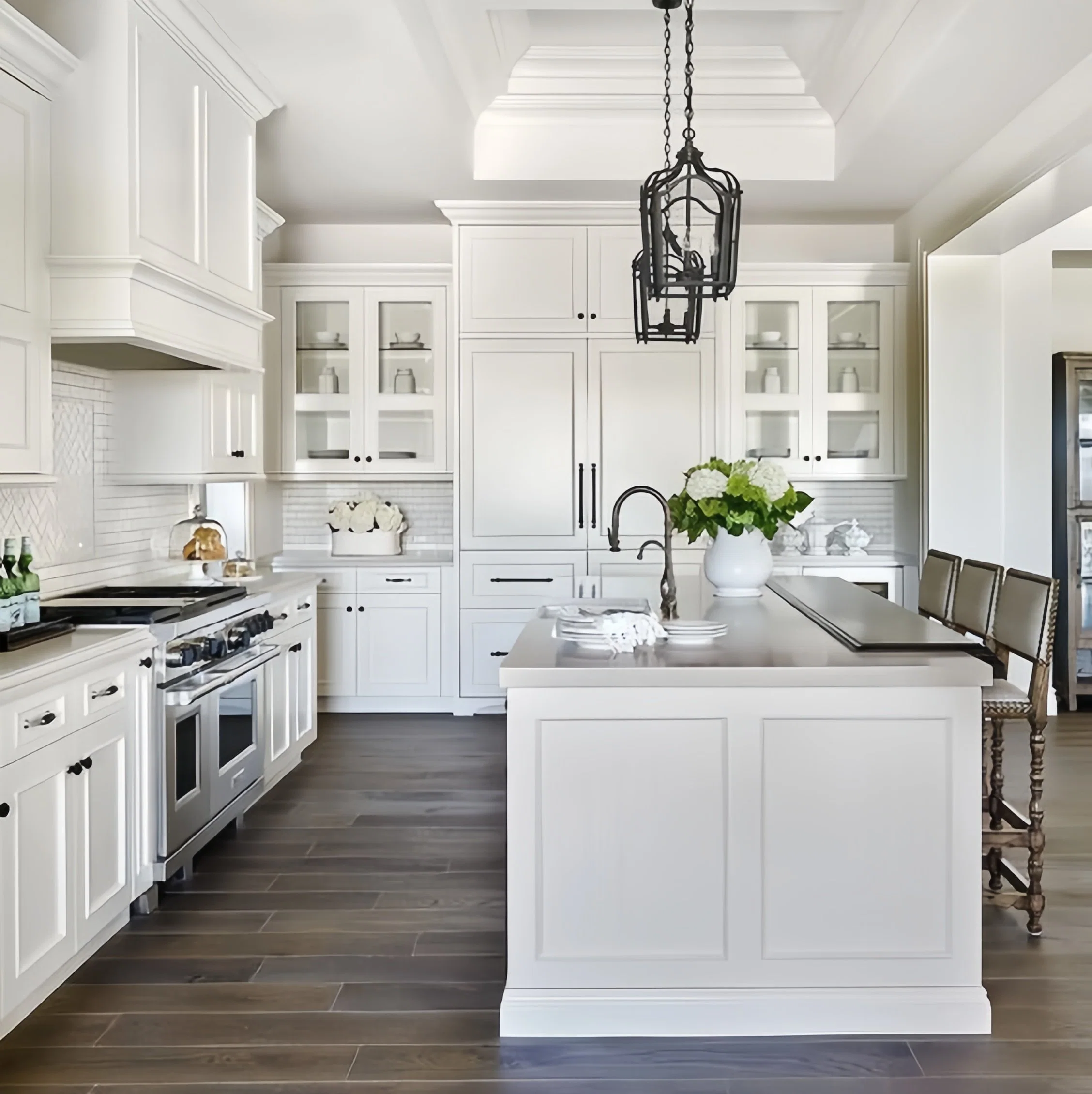 PA American Shaker Modern Solid Wood Kitchen Cabinets Kitchen Furniture