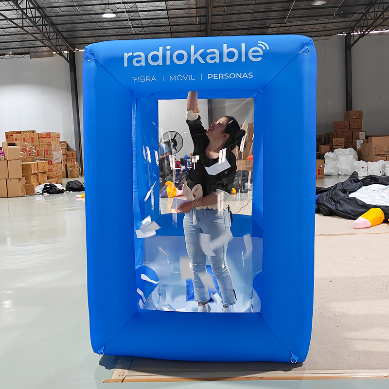 Inflatable Cash Cube Booth Money Grab Machine Inflatable Money Grabber Machine With Blower For Entertainment Playing