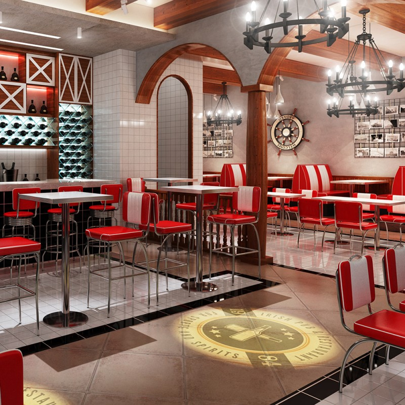 Retro 1950s Style Luxury Wholesale Metal Table Chair Set Red Leather Restaurant Booth Sofa Furniture for Cafe Dining Coffee Shop