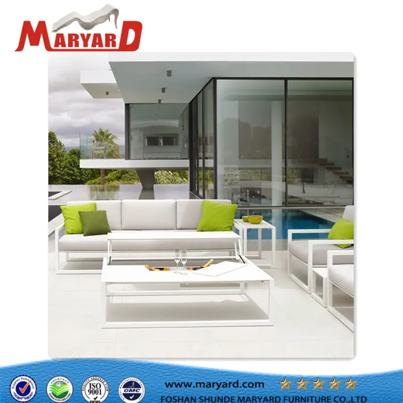 Modern Hotel Outdoor Lounge Sofa Set L-Shape Aluminum Garden Patio Furniture
