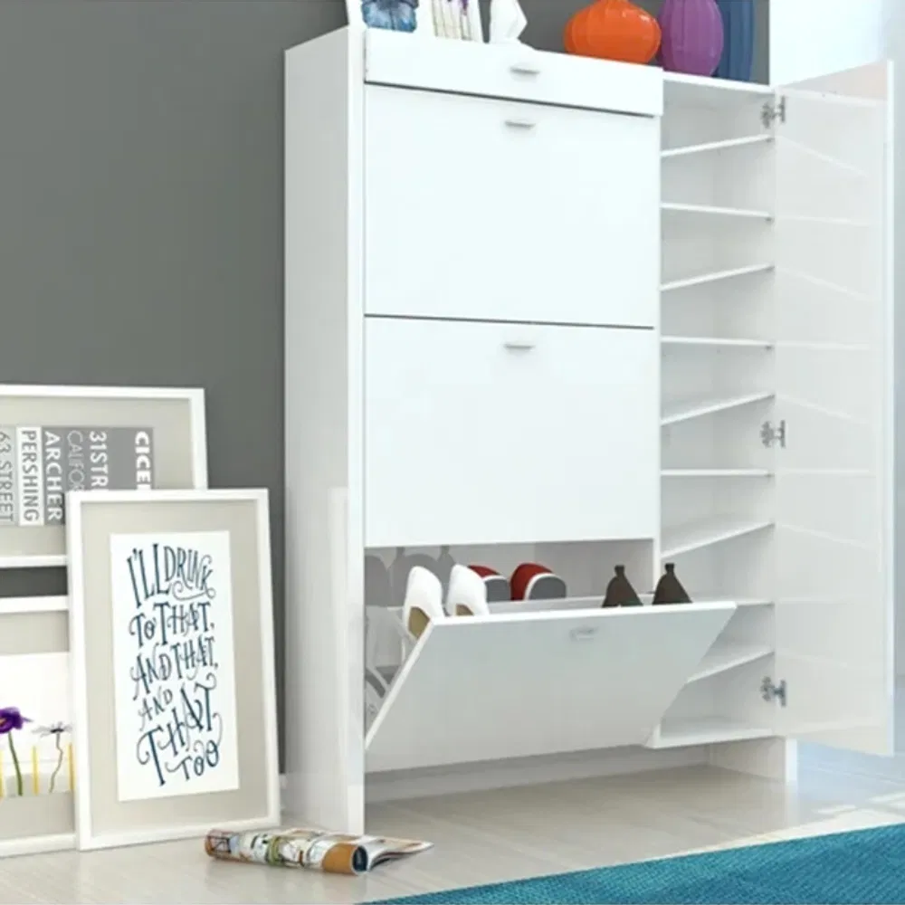 2025 New Entryway Large Capacity Modern 3 Layer Storage Hallway Shoe Cabinet
