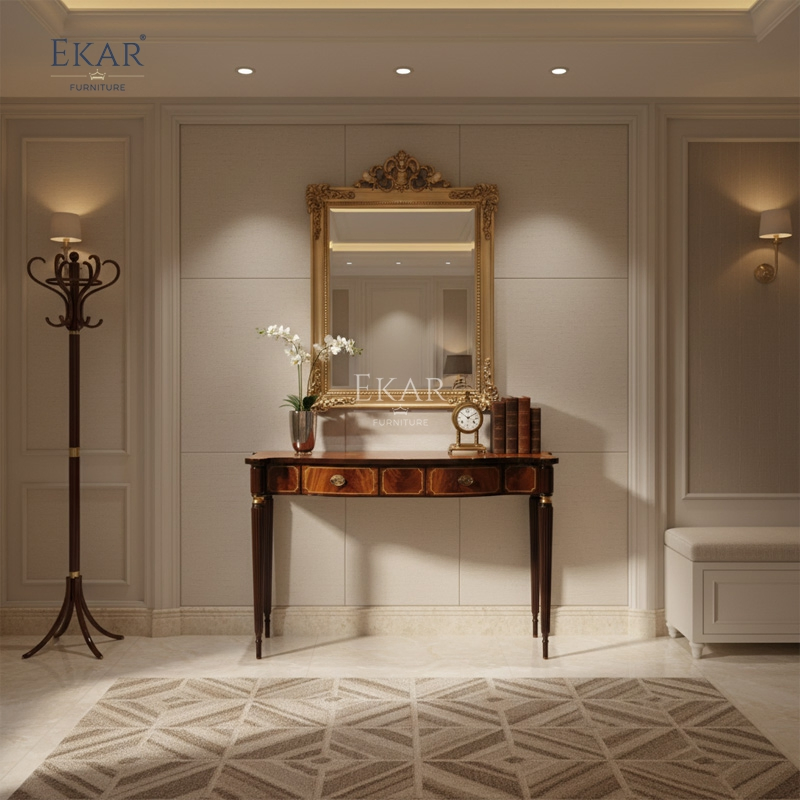 Ekar Sovereign Heritage Hallway Console Luxury English Style Inlaid Entryway Cabinet Ekar Furniture