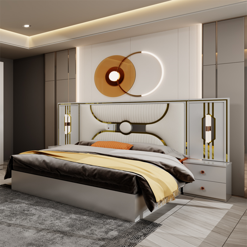 Foshan Wholesale House Modern King Size Hotel Bed Room Sets Double Wooden Frame Storage Full Contemporary Home Luxury Bedroom Set Furniture