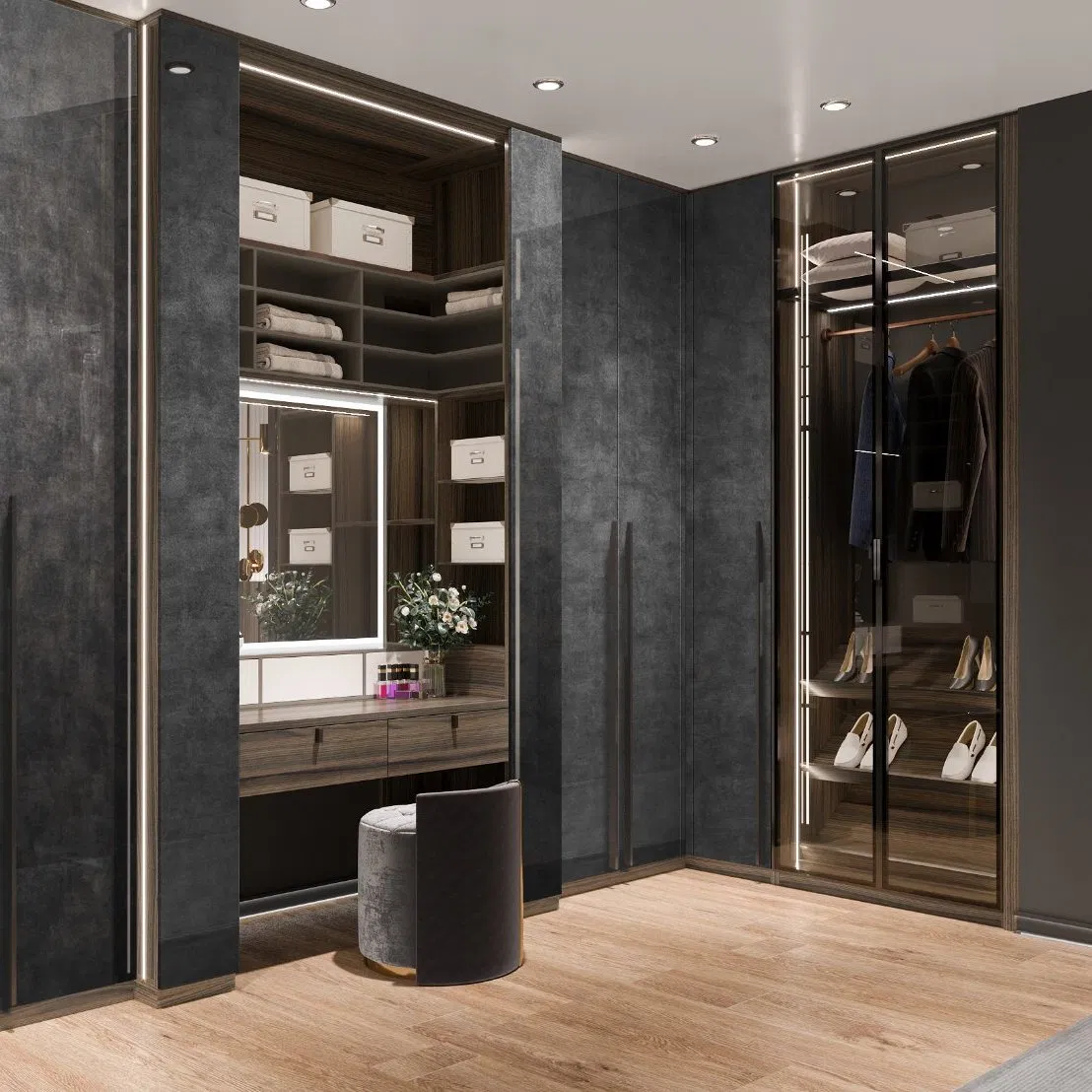 Italian Minimalist High-End Luxury Matte Paint Particleboard Wooden Kitchen Livingroom Wood Morden Home Furniture