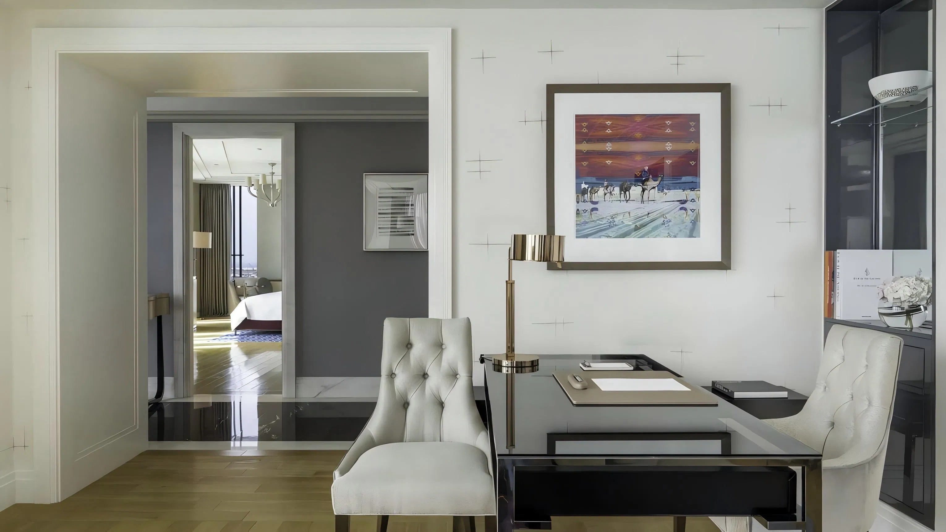 Hospitality Furniture Modern Hotel Suite Bedroom Living Room Wooden Hotel Writing Desk
