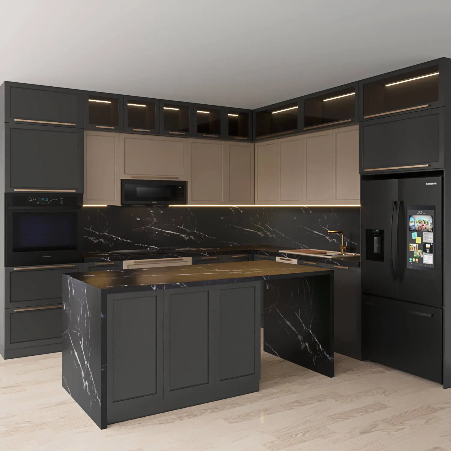 PA 2025 Smart Home and Kitchen Customized Modern Storage Cabinet Shaker Kitchen Furniture