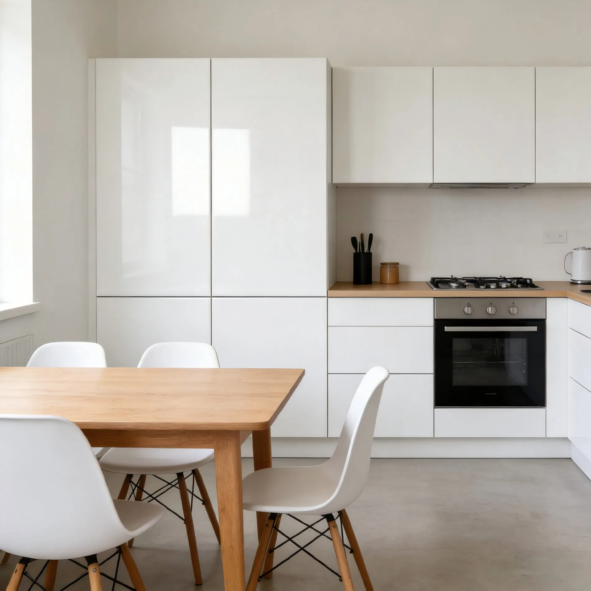 Cut-to-Size Frameless Wooden Furniture Door with Laser Egde Banding for Kitchen Wardrobe