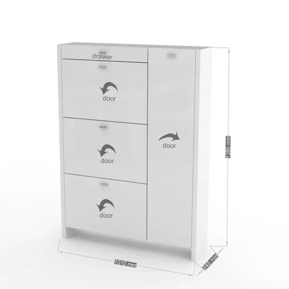 2025 New Entryway Large Capacity Modern 3 Layer Storage Hallway Shoe Cabinet