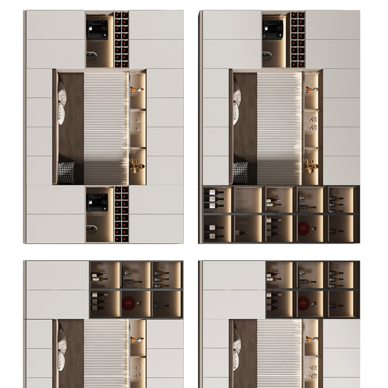 Factory Wooden LED Glass Display Kitchen Wine Side Cabinets Living Room Furniture Wine Cellar Refrigerator Cabinet with Cooling System Cigar Storage Cabinet