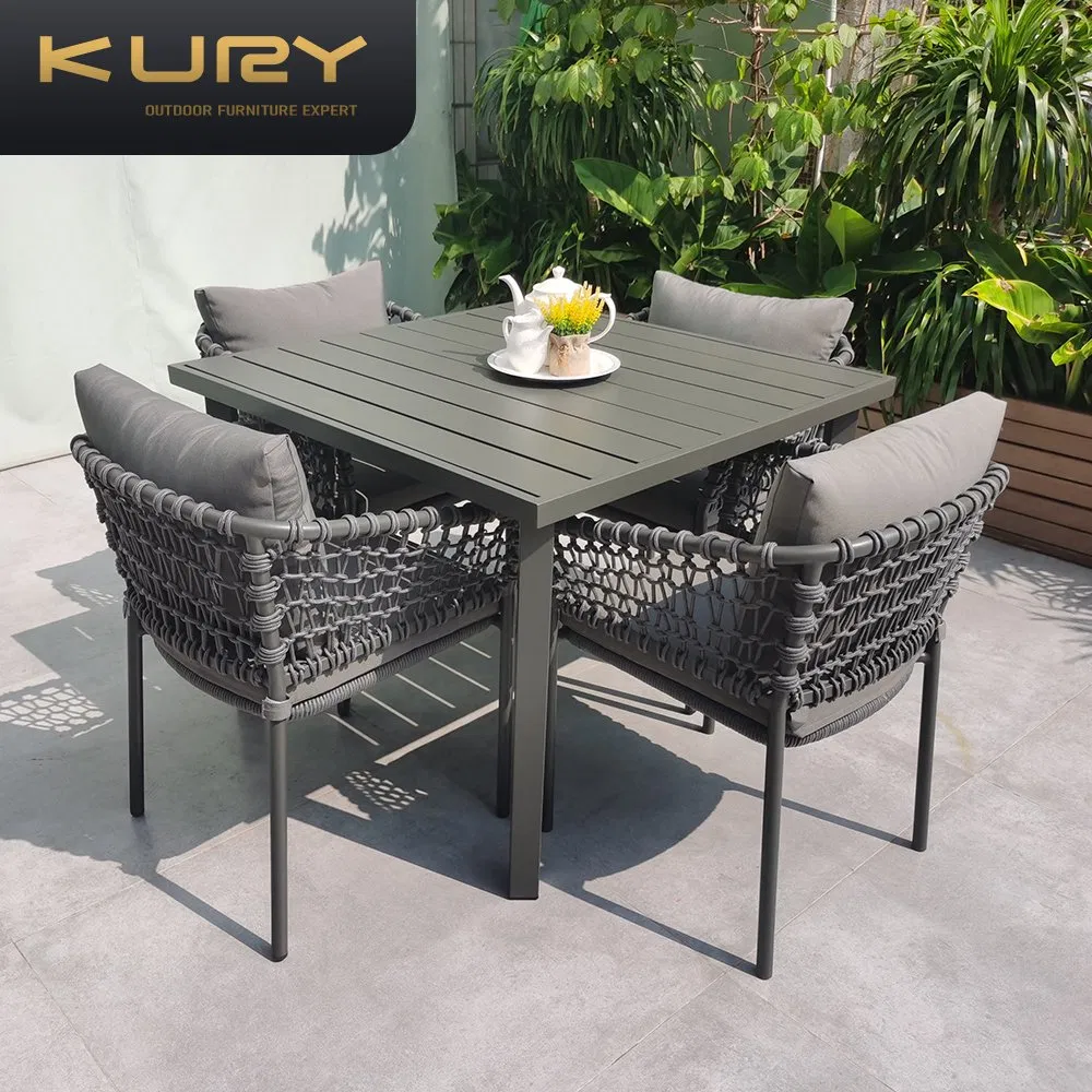 Patio Furniture Garden Extension Dining Table Set Aluminum Hotel Restaurant Outdoor Table and Chair Set
