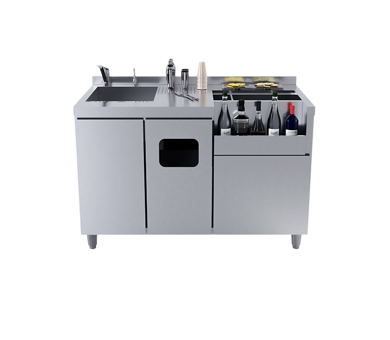 Commercial Modern Style Bar Cabinet Style Operation Table For Beverage Storage And Material Preparation For Cocktail Making