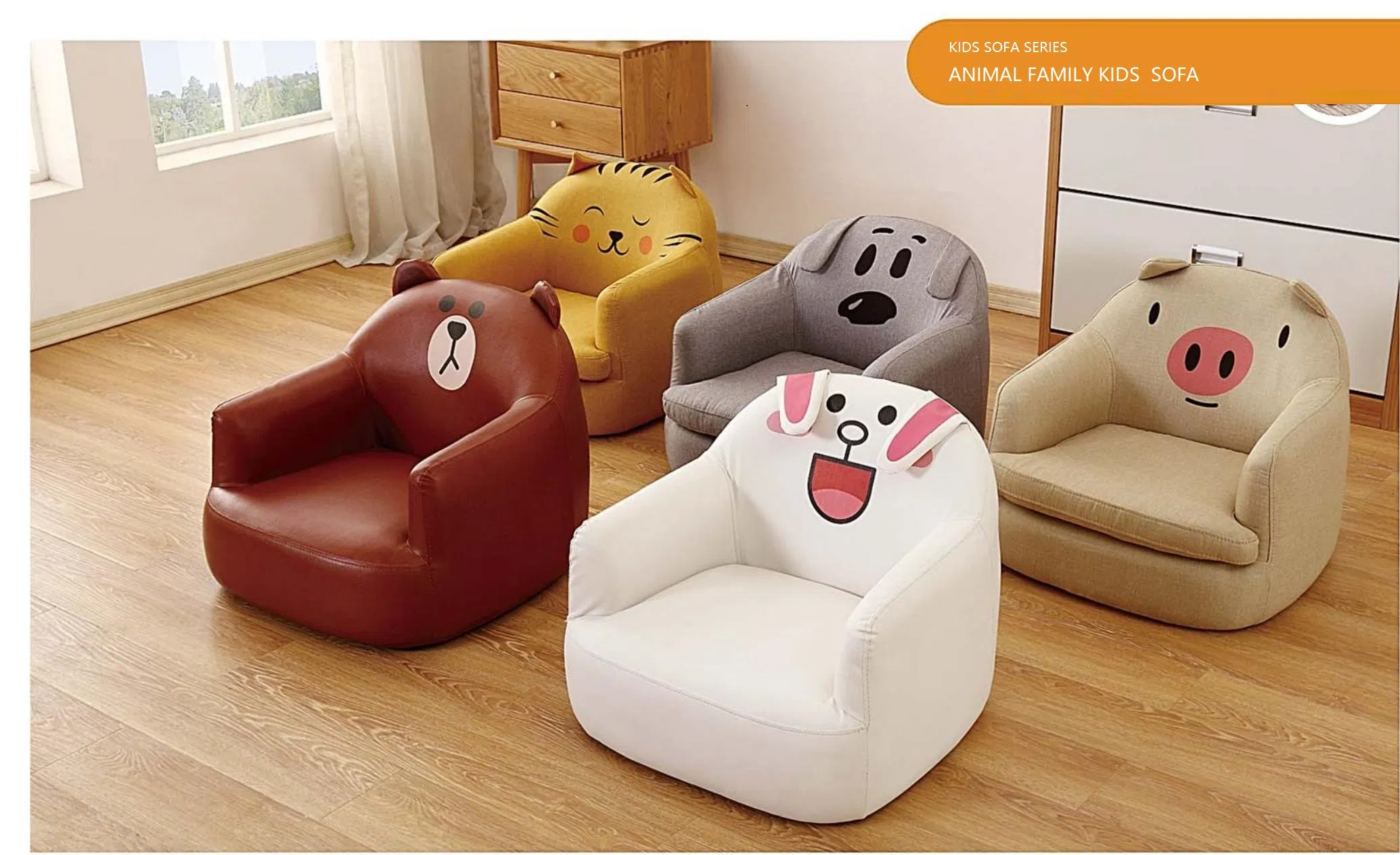 Kids Furniture, Modern Cartoon Sofa, Living Room Furniture, Baby Sofa, Kindergarten Day Care Center Sofa, Baby Couch Compressed Kids Sofa for Nursery