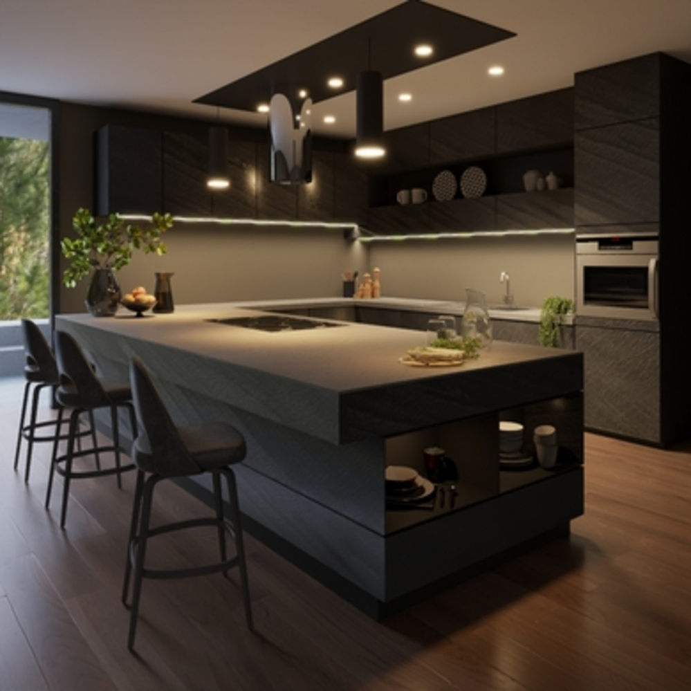 Modern Modular Kitchen Cabinets Set with Island Storage Custom Kitchen Furniture for Home and Apartment Projects