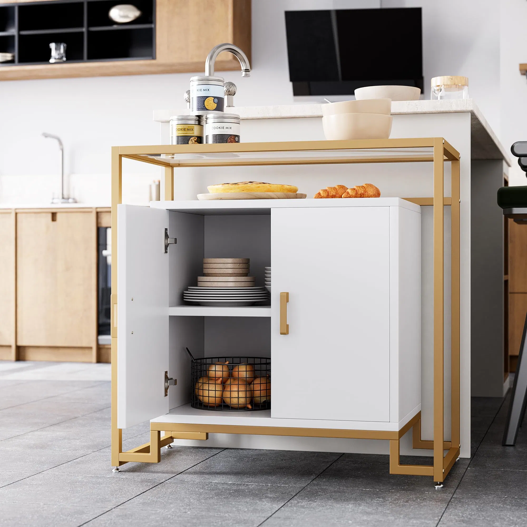 Cabinet, for Kitchen, Bedroom, Hallway, Entryway, Office, White