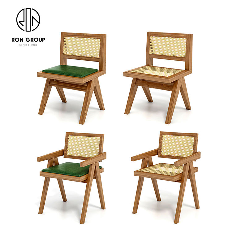 Modern Nordic Eco-Friendly Commercial Cafe Coffee Bar Wood Table Rattan Chair Leather Sofa Customized Restaurant Furniture