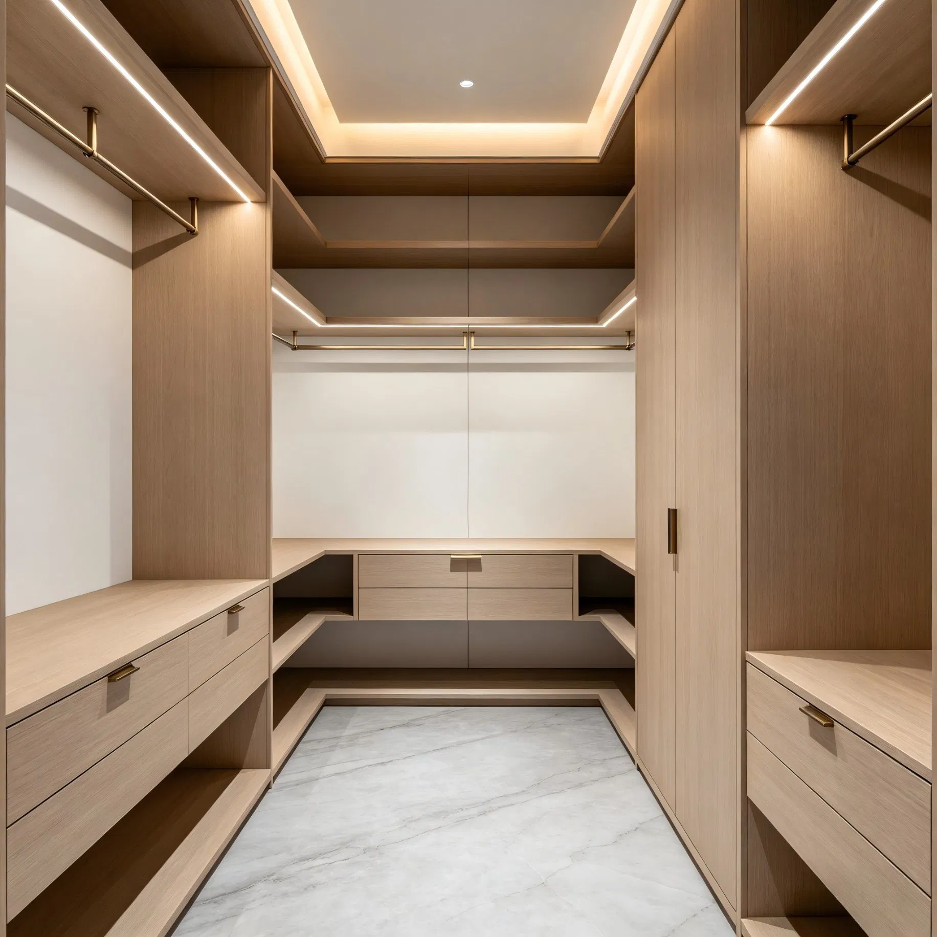 Organized Bedroom Closet Hinged Door Wardrobe Anbangni LED House Furniture