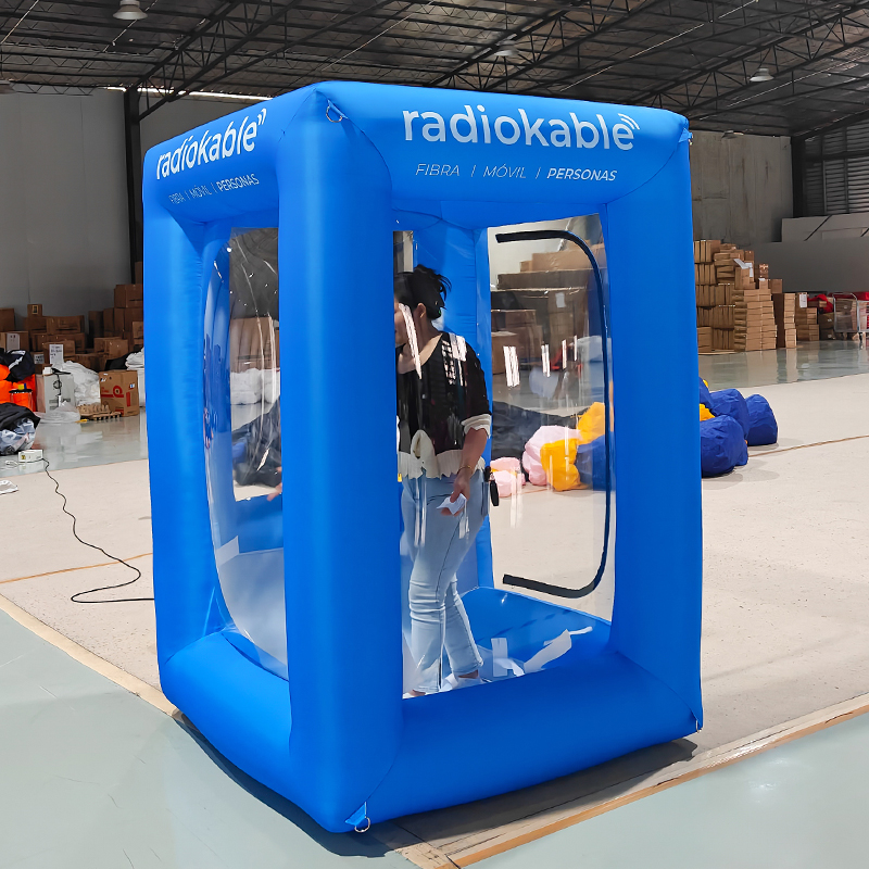 Inflatable Cash Cube Booth Money Grab Machine Inflatable Money Grabber Machine With Blower For Entertainment Playing