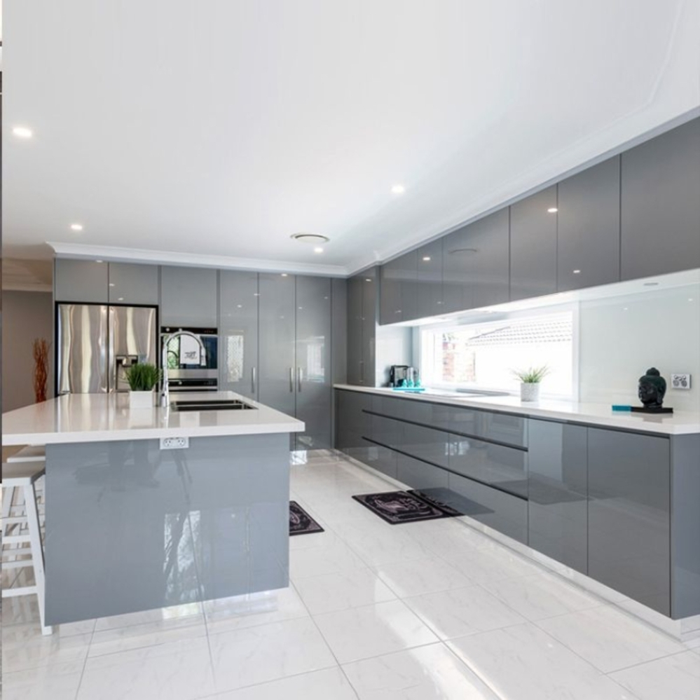 Modern Modular Kitchen Cabinets Set with Island Storage Custom Kitchen Furniture for Home and Apartment Projects