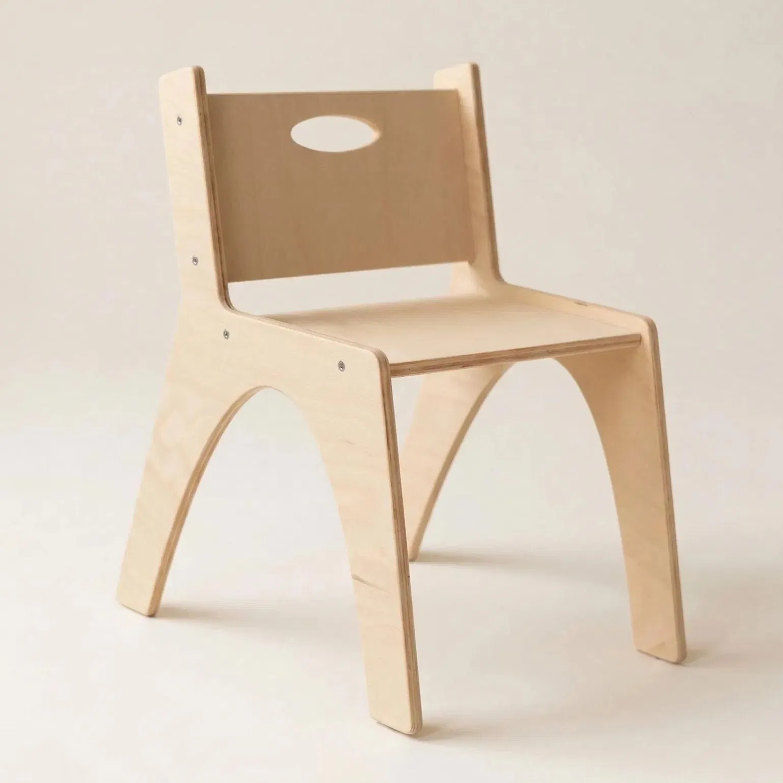 Montessori Natural Wood Stool Toddler Chair Plywood Kids Nursery Wooden Furniture