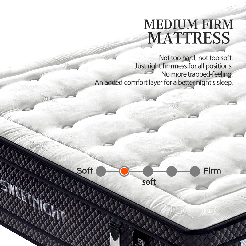Shenzhen Memory Mattress Dr802 Sweetnight Hybrid 40cm 16 Inch Height Natural Latex Pocket Coil Spring Mattress