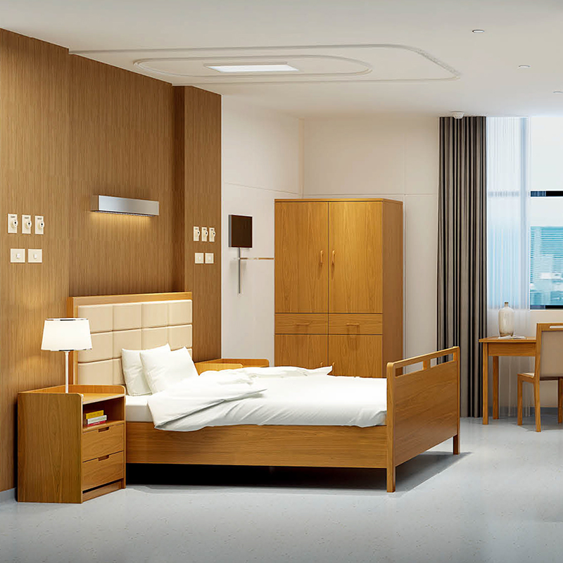 Elderly Activity Center Public Area Dining Room Tables Set Antibacterial Healthcare Hospital Wooden Furniture