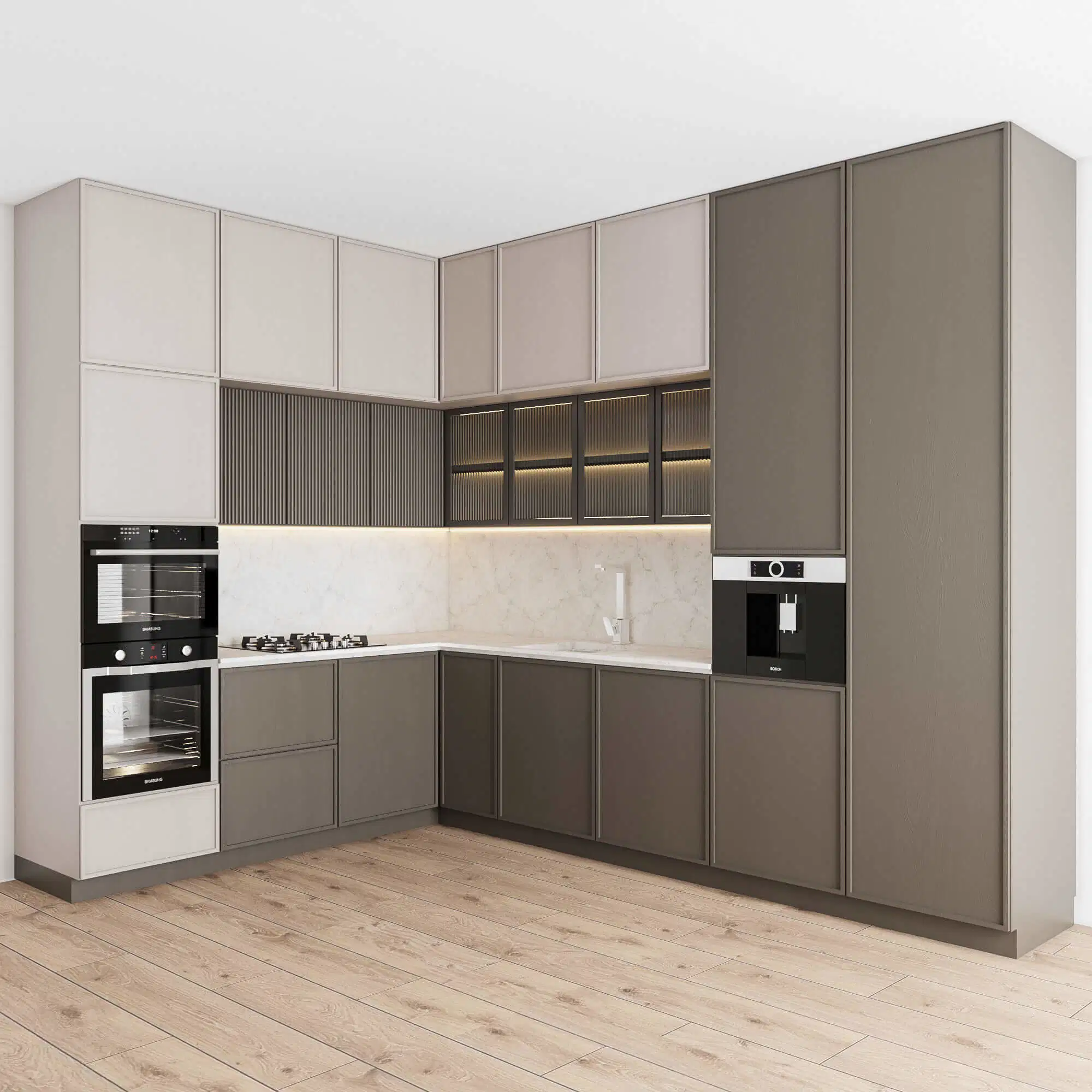 PA 2025 Smart Home and Kitchen Customized Modern Storage Cabinet Shaker Kitchen Furniture