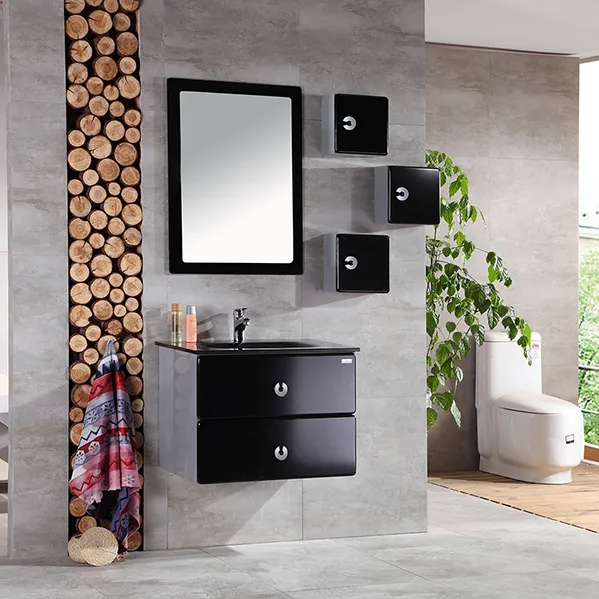 Black Modern PVC Cabinet Bathroom Similar Design 6