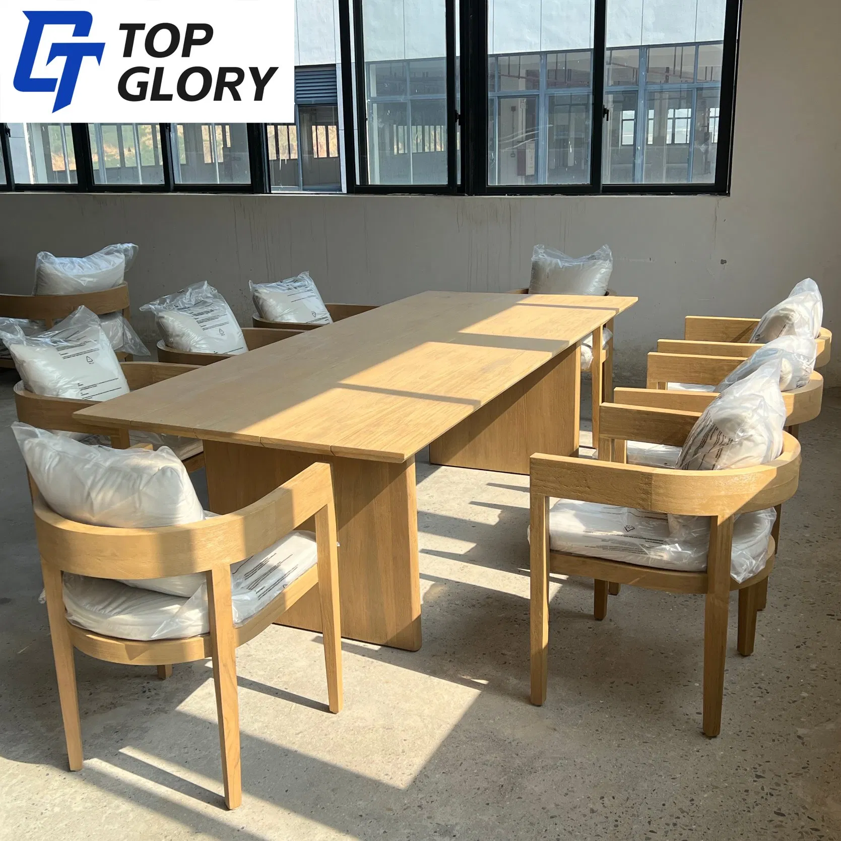 Tg Luxury Teak Wooden Furniture Patio Waterproof Garden Home Sofa Set Modern Hotel Outdoor Foshan Furniture