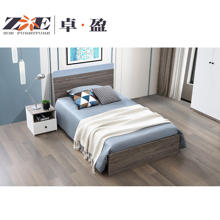 Custom Apartment House Project Furniture Wooden MDF Single Bedroom Furniture