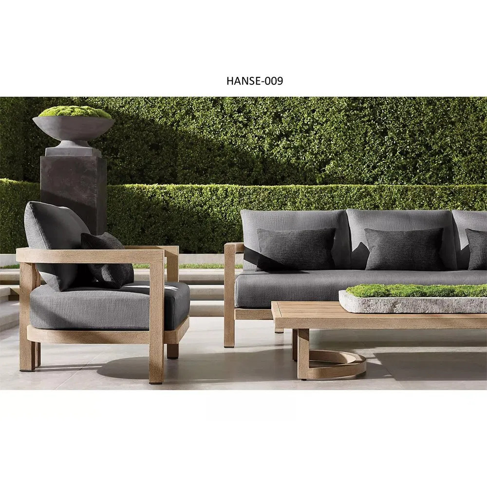Best Seller Sofa Set Modern Sectional Rustic Wooden Patio Garden Sofa Wood Outdoor Furniture
