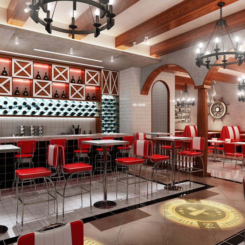 Retro 1950s Style Luxury Wholesale Metal Table Chair Set Red Leather Restaurant Booth Sofa Furniture for Cafe Dining Coffee Shop