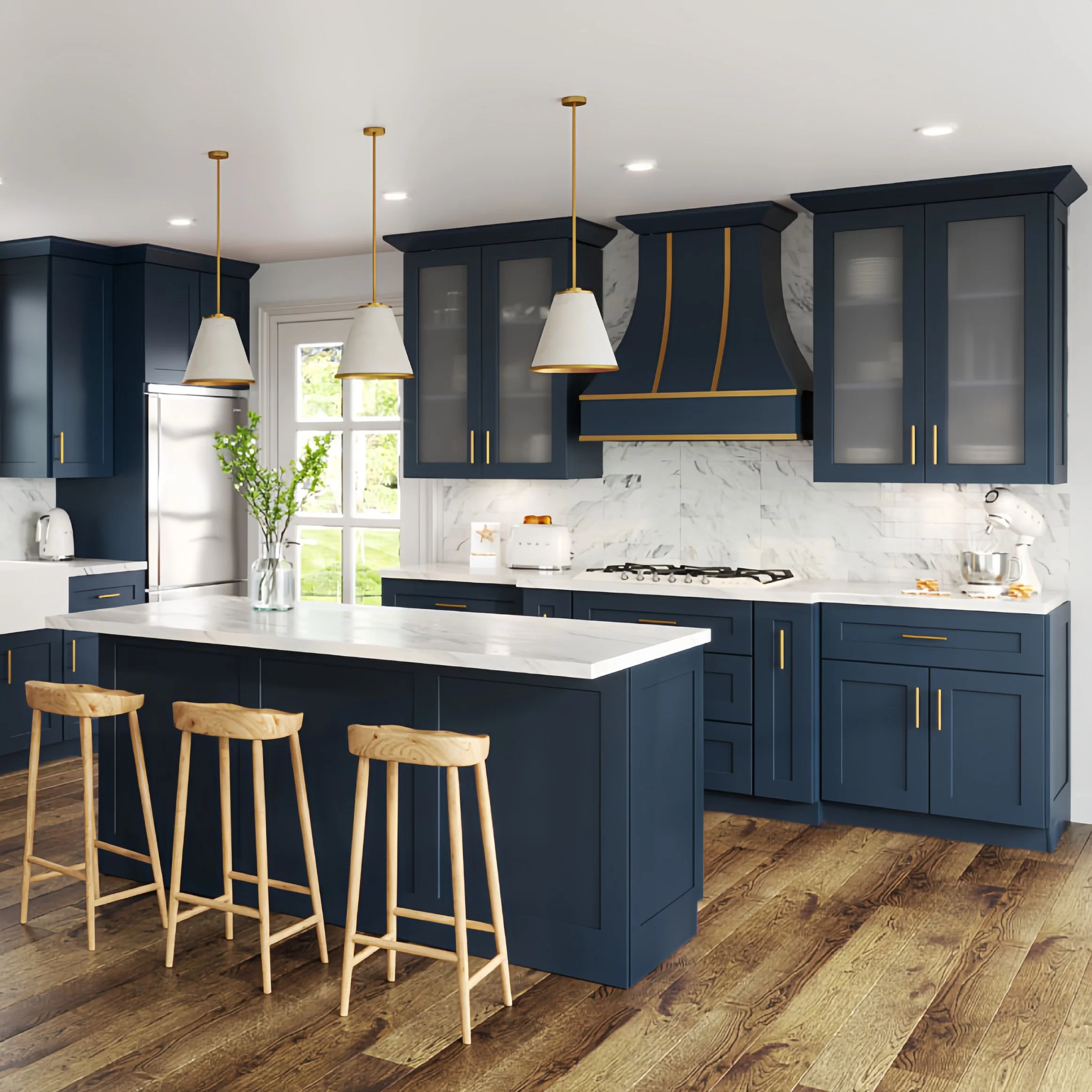 PA American Shaker Modern Solid Wood Kitchen Cabinets Kitchen Furniture