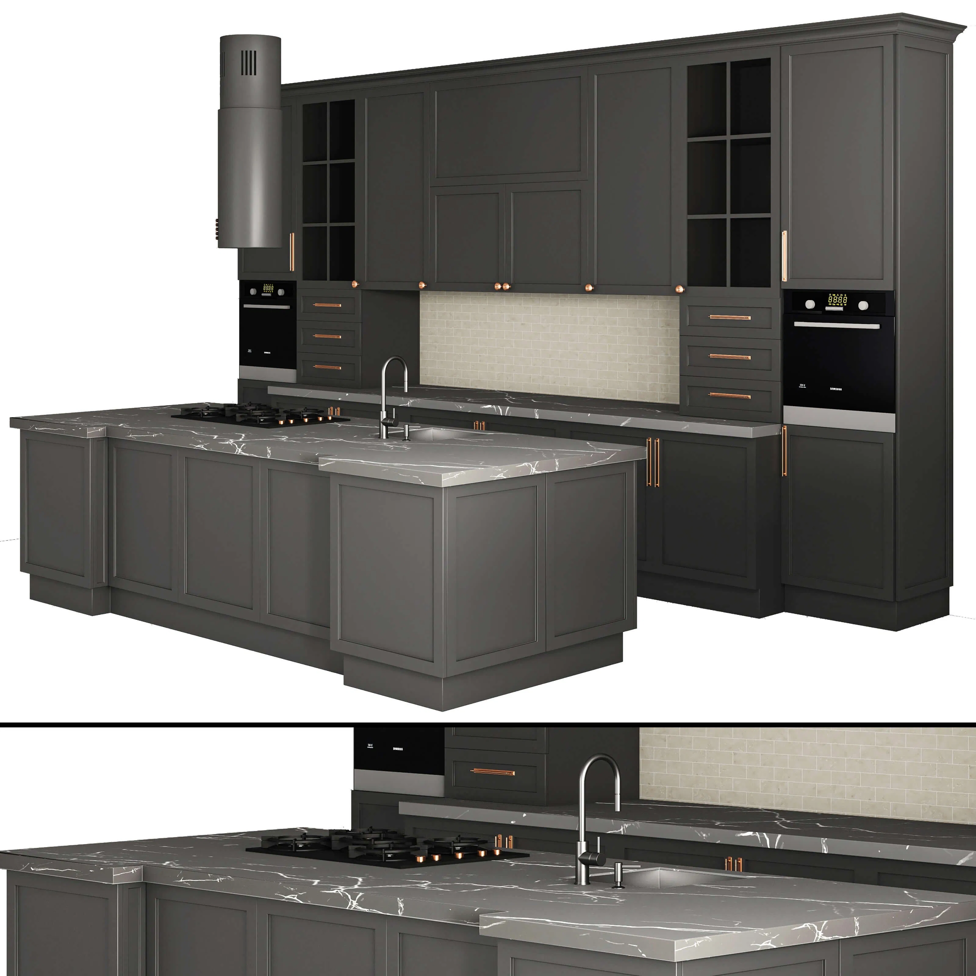 PA 2025 Smart Home and Kitchen Customized Modern Storage Cabinet Shaker Kitchen Furniture