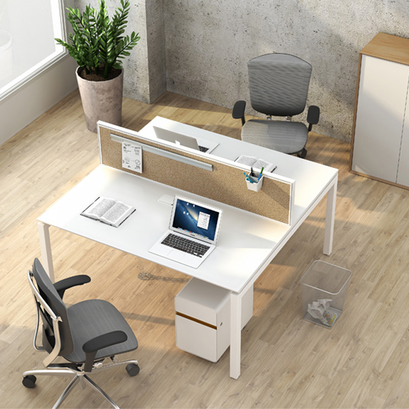 Commercial Workstation Table Metal Frame Modern 6 Person Melamine Desk Office Furniture