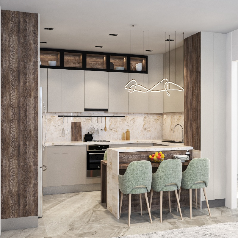 Shenzhen Customized Lacquer Kitchen Furniture with Best Sense Trademark