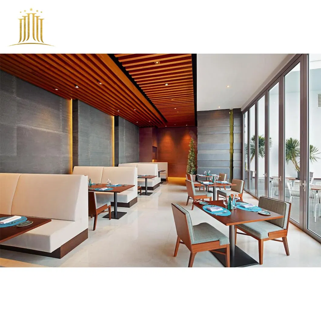 Modern Hotel Restaurant Furniture Booth Seats Cafeteria Sofa Cafe Table and Chairs Set