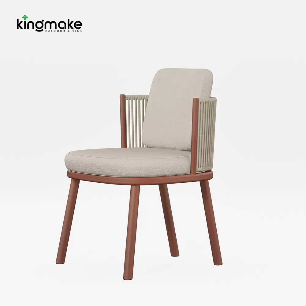 Modern Cafe Dining Chair Hand-Woven Rope Outdoor Garden Furniture for Patio Restaurant Used