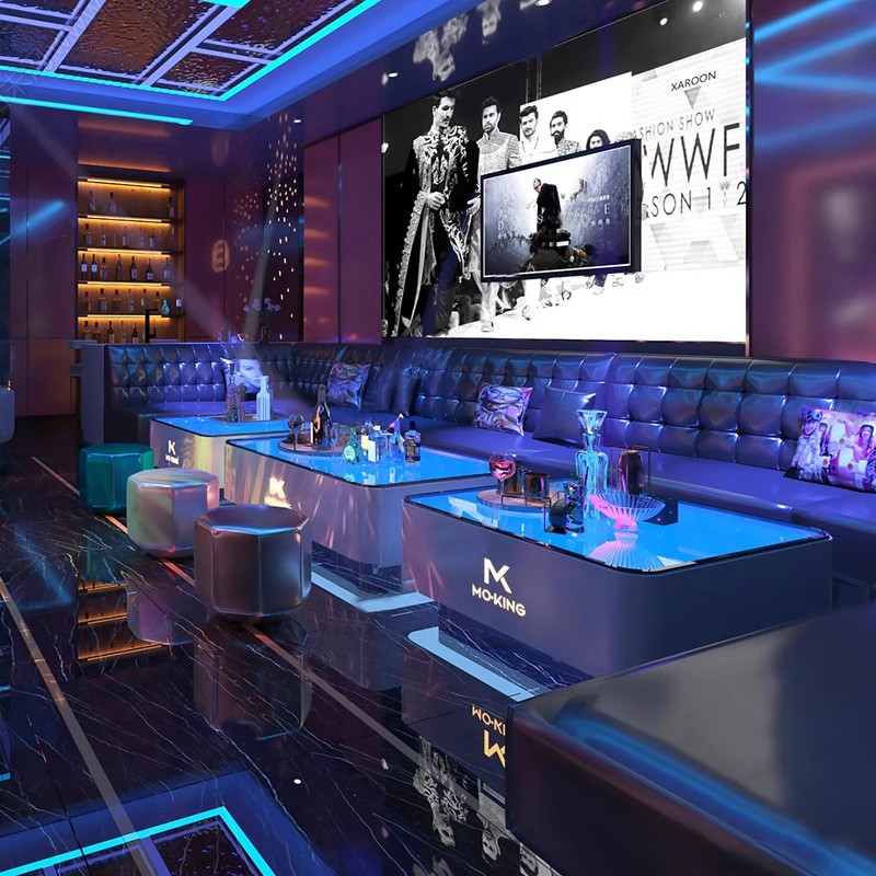 Custom KTV Discotheque Custom Furniture Modern Commercial Furniture Disco End Beer Table and Sofa Booth Metal Stainless Steel