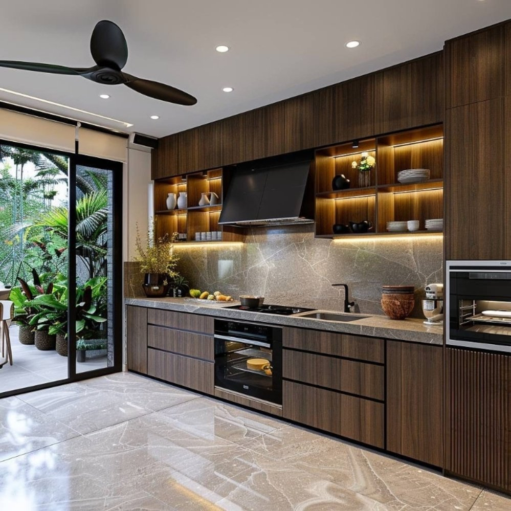 Modern Modular Kitchen Cabinets Set with Island Storage Custom Kitchen Furniture for Home and Apartment Projects