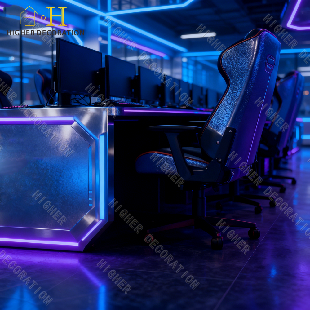 Smart Multi Self Cafe Internet Ergonomic Game Club Computer Table and Stylish Bar Furniture for Game Room Design